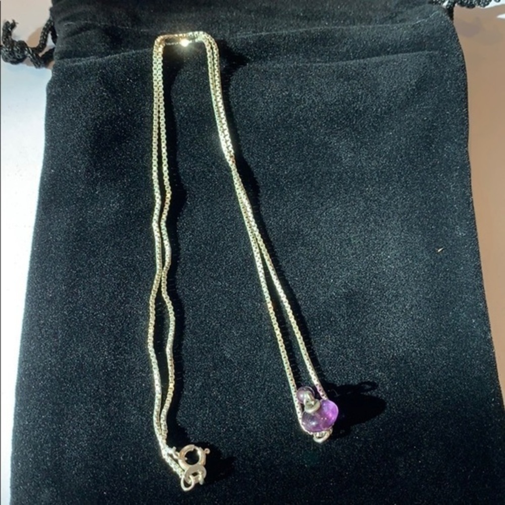 Delicate purple sterling silver necklace 1… - Picture 7 of 7